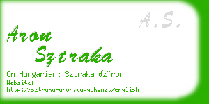 aron sztraka business card